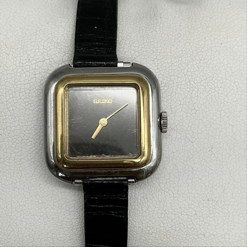 Vintage Seiko 11-4299 Womens Watch 24mm Square HOUR HAND STUCK FOR PARTS